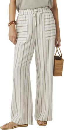 Splendid Stella Stripe Linen-Blend Paperbag Pant