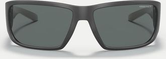 Arnette Snap II - Occhiali da sole rettangolari color grigio scuro opaco con lenti grigie polarizzate