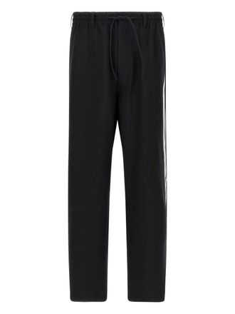 Yohji Yamamoto side-stripe drawstring trousers - Black