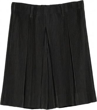 Issey Miyake Tailored Pleats 2 Shorts - Dames - Korte rokken - Zwart - L - Polyester - Rokken