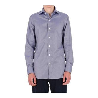 Finamore Milano Royal Oxford Shirt - Heren - Casual Overhemden - Blauw - 4XL - Katoen - Overhemden