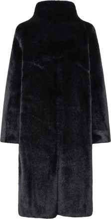 Unreal Fur Cappotto Raven con collo a imbuto - Nero