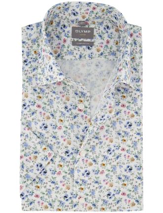 Olymp Overhemd Olymp Luxor Comfort Fit wit geprint zomer