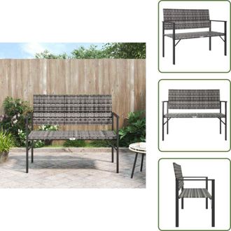 vidaXL The Living Store Panca da Giardino a 2 Posti in Polyrattan Grigio - Seduta da esterno