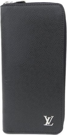 Louis Vuitton Black Leather Long Wallet (Bi-Fold) (Pre-Owned)