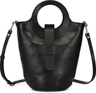 OLD TREND Lily Genuine Leather Structured Everyday Bucket Crossbody in Black at Nordstrom