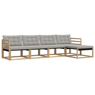 vidaXL Conjunto De Sof&aacute;s De Exterior 5 Pcs Blanco Y Gris Claro Vidaxl