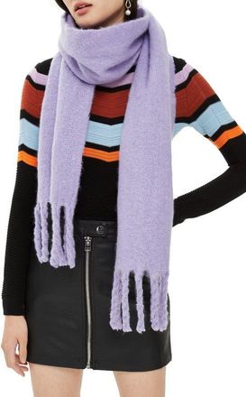 Topshop Heavy Brushed Scarf in Lilac at Nordstrom