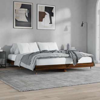 vidaXL Vidaxl - Estructura De Cama Sin Colch&oacute;n Madera Marr&oacute;n Roble 120x200 Cm
