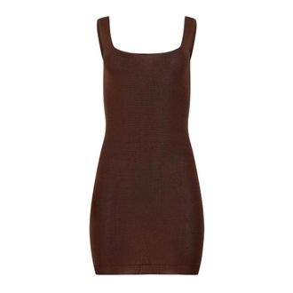 Entire studios Short Dresses, female, Brown, Size: XS Square Neck Mini