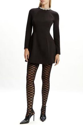 Bardot Delphi Embellished Long Sleeve Minidress in Black at Nordstrom Rack, Size 2