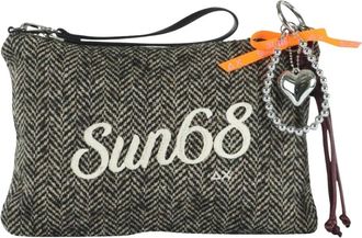 Sun 68 Wool Touch Fringes Pochette - Dames - Clutches - Zwart - ONE Size - Wol - Tassen