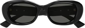 Gucci Ovale Zonnebril - Dames - Zonnebrillen - Zwart - 53 MM - Accessoires