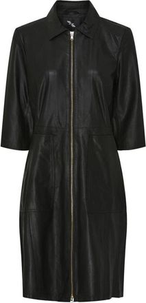 BTF-CPH Zwarte jurk met lichte gouden accenten - Dames - Korte kleedjes - Zwart - 2XL - Kleedjes