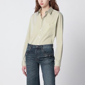 Saint Laurent Cassandre Shirt In Cotton Poplin