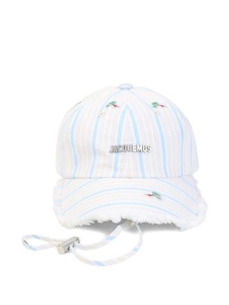 Jacquemus White Striped Artichaut Baseball Hat