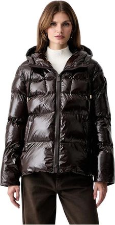 Pinko Eleodoro Quilted Jacket - Dames - Winterjassen - Bruin - XS - Leer - Jassen