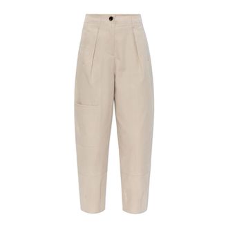 Max Mara Cropped Trousers, female, Beige, Size: S Bautta Trousers