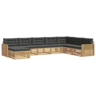 vidaXL Conjunto De Sof&aacute;s De Exterior 8 Uds. Blanco Y Antracita Vidaxl