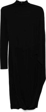 Stella McCartney Zwarte Jersey Crepe Jurk met Cape Mouw - Dames - Casual kleedjes - Zwart - L - Kleedjes