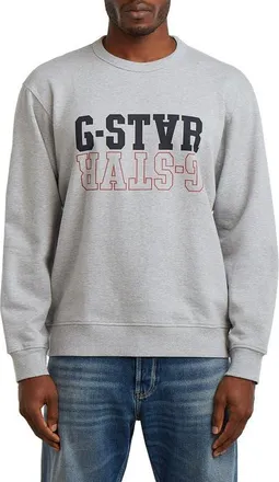 G-Star Logo Graphic Sweatshirt in Medium Grey Heather at Nordstrom, Size Xx-Large