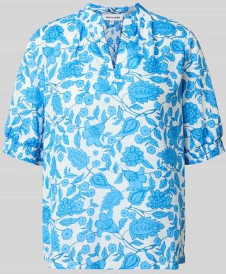 More & More Bluse mit elastischen &Auml;rmelabschl&uuml;ssen in Ocean, Gr&ouml;&szlig;e 34