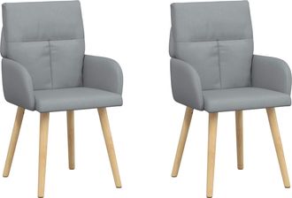 vidaXL Sillas De Comedor 2 Uds. Tela Gris Claro 60 X 56 X 96 Cm Vidaxl