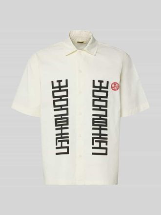 Woodbird Regular Fit Freizeithemd mit Label-Print Modell Banks in Offwhite, Gr&ouml;&szlig;e XXL