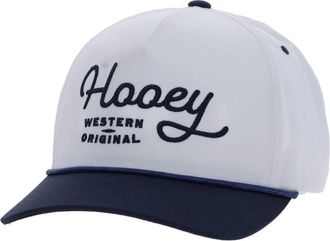 Hooey Five Panel Trucker Cap In White/navy