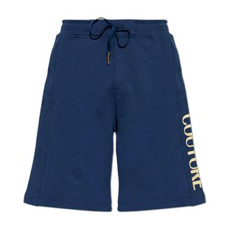 Versace Jeans Couture Casual Shorts, male, Blue, Size: S Sweat Shorts with Printed Logo