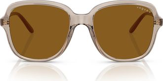 Vogue Eyewear 53mm Polarized Square Sunglasses in Caramel Polarized at Nordstrom