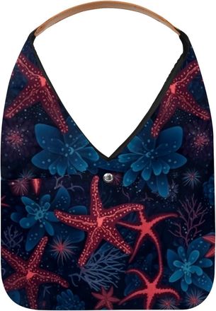 Generic Starfish Reusable Lightweight Grocery Bags - Foldable Into Compact Pouch, Washable & Sturdy, Multipurpose for Shopping and Travel