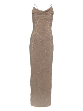 L&rsquo;Id&eacute;e Cosmopolitan sequinned maxi dress - Brown