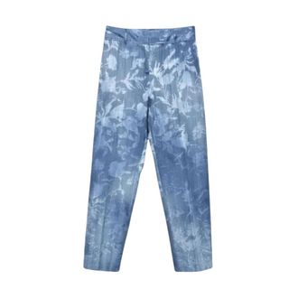 Ermanno Scervino Cropped Trousers, female, Blue, Size: 2XS Cropped Trousers