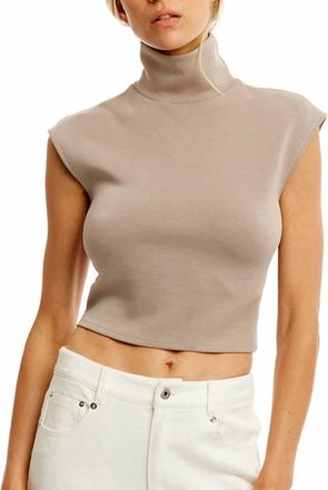 LBLC The Label Winslow Sleeveless Turtleneck Top In Mocha