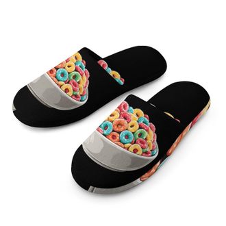 Generic Bowl Filled Cereals Loops Mens House Slippers Slip Indoor Slipper On Shoes Warm Outdoor