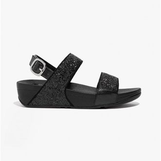 FitFlop Fitflop Womens LULU GLITTER Ladies Back-Strap Sandals Black - Size UK 3
