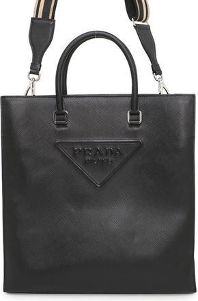 Prada Black Leather Tote Bag (Pre-Owned)