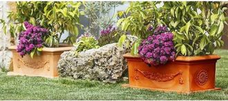 Monacis Maceta de polímero Monacis Festón Terracota cm.80 (80X40X34h)