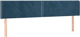 vidaXL Cabecero con led de terciopelo azul oscuro 163x16x78/88 cm Vidaxl