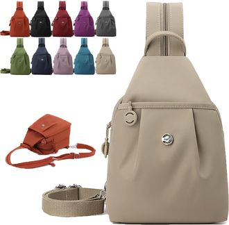 Generic 3 in 1 Anti-Theft Travel Tote Bag, Womens Mini Backpack Waterproof 2-Way Commuter Bag Stylish Oxford Cloth Crossbody Bags (Khaki)