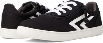 Billy Footwear CS Sneaker Low Shoes for Kids - Man-Made Construction - Zipper and Lace Closure - Round Toe, Black/White, 12 Wide