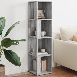 vidaXL Mueble Esquina Madera Contrachapada Gris Sonoma 33x33x132 Cm Vidaxl