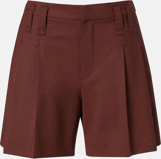 Brunello Cucinelli Monili pleated wool-blend shorts