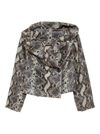 Vivienne Westwood 2015 button-fastening snakeskin-effect jacket - women - Polyester/Virgin Wool/Elastane/Cotton - 40 - Black