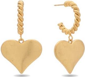 Eye Candy Los Angeles Carmen Heart Drop Earrings in Gold at Nordstrom Rack