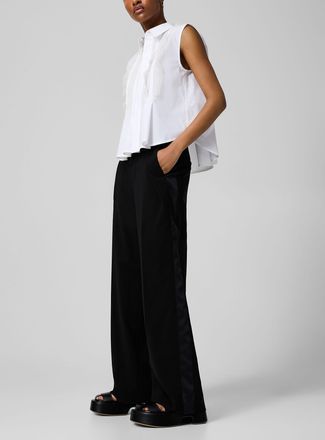 sacai Womens Satiny stripes pure wool tuxedo pant