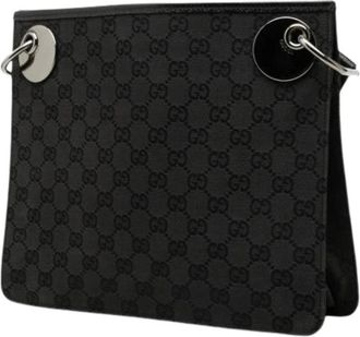 Gucci Pre-owned Eclipse Crossbody Bag - Dames - Vintage Schoudertas - Zwart - ONE Size - Leer - Vintage