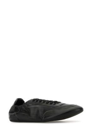 Prada Mens Black Leather Collapse Sneakers Nero Calf