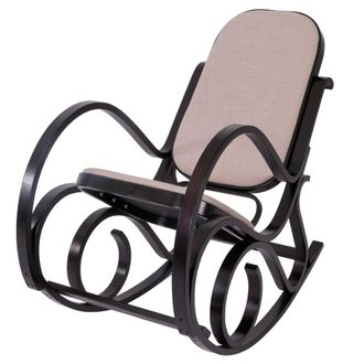 Hhg Mecedora M41, Sill&oacute;n Giratorio Sill&oacute;n Tv, Madera Maciza, Aspecto Nogal, Tela/textil Beige